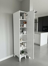 Resim Modern 6 Raf'lı Mutfak & Banyo Çok Amaçlı Kullanılabilen Tek Kapaklı Dolap 
