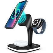 Resim m.tk moveteck 5in1 Iphone Watch Hızlı Şarj Standı Wireless Gece Işıklı 15w Şarj Istasyonu Amazon Seri YM-UD22 