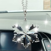 Resim Kristal Kar Tanesi Araba Kolyesi - Zincirli Parıldayan Şeffaf Süs, Güneş Yakalama ve Noel Hediyeleri için Mükemmel, Bayramlık Dekorasyon | Muhteşem Kristal, Kar Tanesi Süsü | Arabaya Asılan 