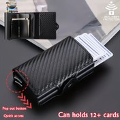 Resim 12+2 Kart Yuvalı ile 12+2 Kart Yuvalı olan Yeni Çıkan Çift Katmanlı Büyük Kapasiteli Erkekler Kredi Kartı Tutucu 