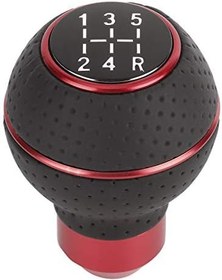 Resim Haofy Vites Topuzu, 5 Vitesli Vites Topuzu Çubuğu Alüminyum Alaşımlı Ve Deri Manuel Otomobil Aksesuarı Vites Değiştirme Topuzu Vites Kolu (C(kırmızı)) 