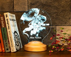 Resim Astronot, Kozmonot, Astronot Hediyesi, Uzay Hediyesi, Kişiye Özel 3D Led Lamba 