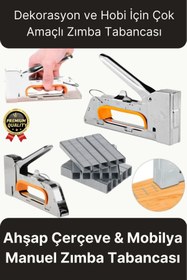 Resim Svein Çok Amaçlı Pratik Dekorasyon Hobi Koltuk Döşeme Çakma Mobilya Ahşap Çerçeve Manuel Zımba Tabancası 