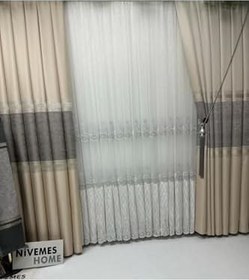 Resim Nivemeshome Destina 1/3 Sık Pileli Tül Perde Apm, 100 X 270 