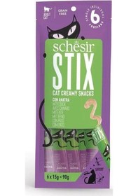 Resim Schesir Stick Ördekli Yetişkin Kedi Ödülü 6 x 15 G 