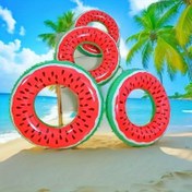 Resim Karpuz Şişme Yüzme Halkası Havuz Yüzeri - Tatil Partileri İçin Renkli Su Sporları Yüzme Aksesuarı, 5 Sahne İçin Uygun (Otel Havuzları, Özel Havuzlar, Plajlar, Su Parkları ve Havuz Partileri) Kullanımı 