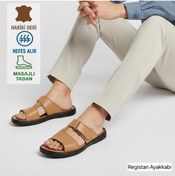 Resim Registan Shoes HAKİKİ KALİTELİ DERİ- TOMMY VERCCETTI TERLİK - SANDALET - PARMAK ARASI- MASAJ TABAN 