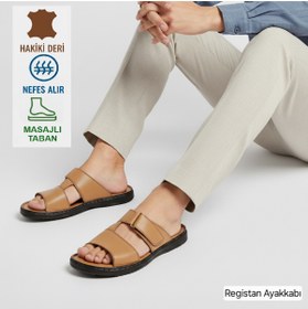 Resim Registan Shoes HAKİKİ KALİTELİ DERİ- TOMMY VERCCETTI TERLİK - SANDALET - PARMAK ARASI- MASAJ TABAN 
