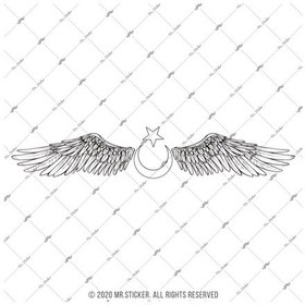 Resim Rfhlm181 Reflektif Kanatli Ay Yildiz Ozel Seri 