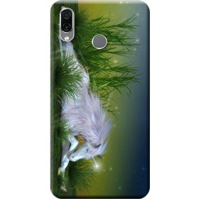 Resim Ceppare Huawei Honor Play Kılıf COR-L29 Desen Baskılı Silikon Kapak Beyaz At STK:186 