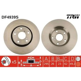 Resim Toyota Verso Fren Diski On 2009-2017 Trw Df4939s 2adettir 