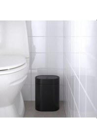 Resim Dokunmatik Çöp Kutusu Gri , 4 Lt , Paslanmaz Çelik Meridyendukkan Siyah 