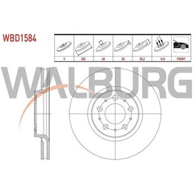 Resim Walburg-wbd1584 - Fren Dıskı On Havalı 5 Bjn 305 28x68x50,2 Vol 