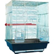 Resim Orj Boyalı Renkli Dikdörtgen Kuş Kafesi 34,5x28x45,5cm 