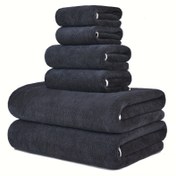 Resim DIAOJIA 6'lı Ultra-Yumuşak Mikrofiber Havlu Seti - Hızlı Kuruyan, Süper Emici & Hafif - Banyo (68.58x139.7cm), El (33.02x76.2cm) & Yüz Havlusu (34.8x34.8cm) Dahil - Ev, Spor Salonu, Seyahat İçin Mükemmel 