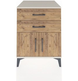Resim Kronos Komodin Tek Raflı 2 Çekmeceli 2 Kapaklı 60x59x80 Aytaş... Aytaşı 
