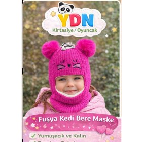Resim 3-8 Yaş Kız ve Erkek Çocuk Figürlü Içi Polarlı Kar Maskesi 