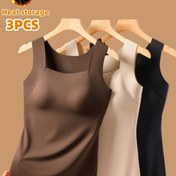 Resim Kadınlar İçin 3 Parça Termal Tank Top Seti - Çorapsız Kullanım, Kolsuz Gömlek 