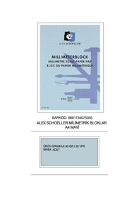 Resim Alex Shoeller Milimetrik Blok 80gr A4 Mavi 20 Yaprak 