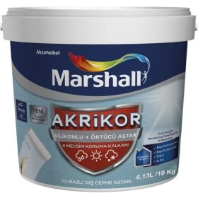Resim Marshall Akrilik Silikonlu + Örtücü Astar Beyaz 7,5 Lt 1 Adet 