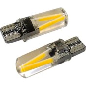 Resim Space Uzun T10 Cob Ledli Canbus'lı Silikon Dekoratif Ampul 12V-3W Turuncu / LAAM678 