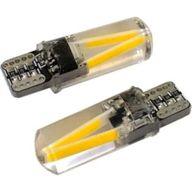 Resim Space Uzun T10 Cob Ledli Canbus'lı Silikon Dekoratif Ampul 12V-3W Turuncu / LAAM678 