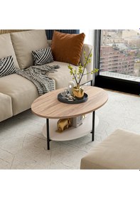 Resim Elis Metal Ayaklı Orta Sehpa - Kaman/beyaz 