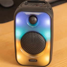 Resim Jopus Metis Fm Radio Destekli 6 Farklı Renk Rgb Aydınlatmalı Şarjlı Kablosuz Bluetooth Hoparlör Siyah 