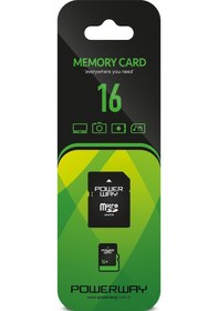 Resim Powerway 16 GB MicroSDHC Hafıza Kartı + Adaptör 