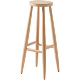 Resim Clk Home Ahşap Yuvarlak Bar Tabure Sandalye Ahşap 