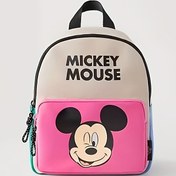 Resim Mickey Mouse Karikatür Sırt Çantası, Naylon, Büyük Kapasite, Ayarlanabilir Askılar, Fermuar Kapanış - Sevimli ve Rahat Seyahat, Dışarı Çıkma - Pembe ve Mavi Tasarım 