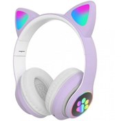 Resim Kensa Kablosuz Kedi Kulaklık Işıklı Kulaküstü Mikrofonlu Bluetooth Hafıza Kartı Girişli Çocuk Kulaklığı 
