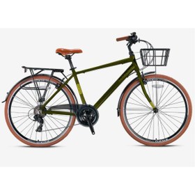 Resim Kron Cx 100 - 28 City Bike - Man - 18' - 21 Vites - V.b. - Mat Haki-siyah/sarı 