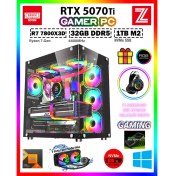 Resim Zeiron Titan RTX5070 Ryzen 7 7800X3D Ddr5 32GB 6400MHZ Ram 1tb M.2 Nvme SSD 16gb Gddr7 RTX5070TI Sıvı Soğutmalı Oyuncu Masaüstü Bilgisayarı 