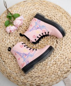 Resim RANA SHOES Pembe Cilt Deri Fermuarlı Kız Çocuk Botu 