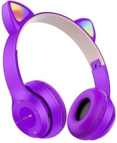 Resim Kensa P47m Bluetooth Kedi Kulaklık Katlanabilir Sd Kart Girişli Mikrofonlu Kablosuz Led Işıklı Kulaklık 