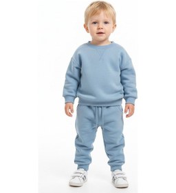 Resim Pamuklu Erkek Çocuk Eşofman Takımı St09638 Mavı 