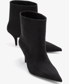 Resim Nuvıa Siyah Süet Sivri Burunlu Kadın Topuklu Bot Siyah Süet 