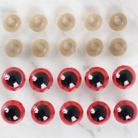 Resim Loren 14 mm Kırmızı 5 Çift Amigurumi Göz 