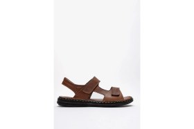 Resim Dericlub Erkek Bantlı Sandalet Gerçek Deri Dc 1215 Taba 