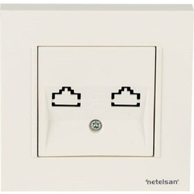 Resim Netelsan Byobu Jacksız Çerçeveli Beyaz Data Prizi 