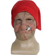Resim Komik Sigara Yaşlı Kadın Eski Nana Lateks Maske Kadın Yaşlı Beyaz - Sarı 