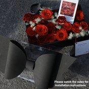 Resim Noel, Doğum Günü ve Sevgililer Günü Hediyeleri için Uygun, Saplı Kurdeleli Çiçekli Ambalaj Seti ile Sağlam Plastik ve Kağıt Malzemeden Yapılmış Hediye Paketleme Kutusu 