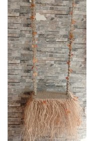 Resim Ylc Tasarım El Yapımı Boho Tarzı Doğal Jüt ve Rafya Salıncak 