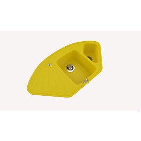 Resim Polex Cristalüx Granit Evye P-CR1 Sarı Tezgah Altı Ve Tezgah Üstü Mutfak Evyesi 104.5x57 CM 