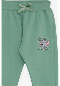 Resim Breeze Kız Bebek Eşofman Altı Bebek Fil Baskılı 6 Ay-2 Yaş, Mint Yeşili 