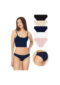 Resim Cottonhill Basic Pamuklu Kadın Bikini Külot 5'li Paket çok Renkli Çok Renkli 