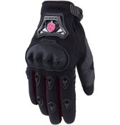 Resim Motosiklet Kadın Eldiveni Sert Plastik Full Koruma Kaydırmaz Kumaş Womeni Motor Eldiven Black 