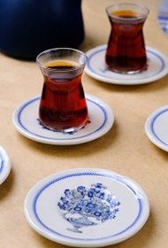 Resim Tabak Evi Fulya Antik Çay Bardak Takımı 6 Kişilik 12 Parça 