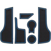 Resim Ranyeek Lada Vesta İç Döşeme Kapı Yuva Paspası 6'lı Set - Siyah Taban Mavi Kenar - Kaymazsız, Su Geçirmez, Toz Engellici Cnc Hassas Üretimli Pvc Mat 